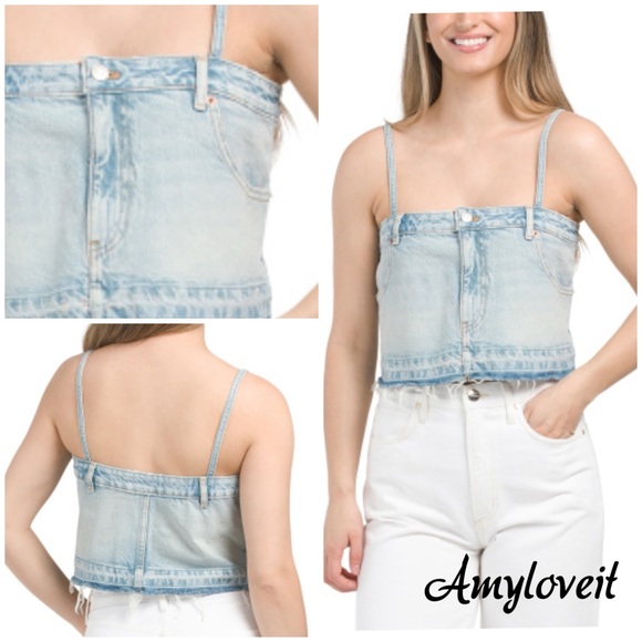 Zara Denim Crop Top #33 - Picture 5 of 5